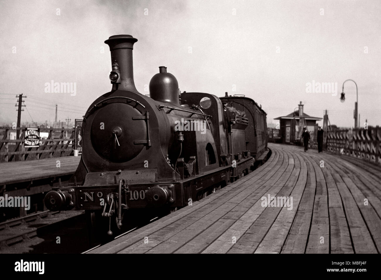 Train à vapeur Locomotive GNR 4-2-2 Stirling seul no 1007. Il a été construit en construit en mars 1895 et a été retirée le 22 janvier 1913. Banque D'Images