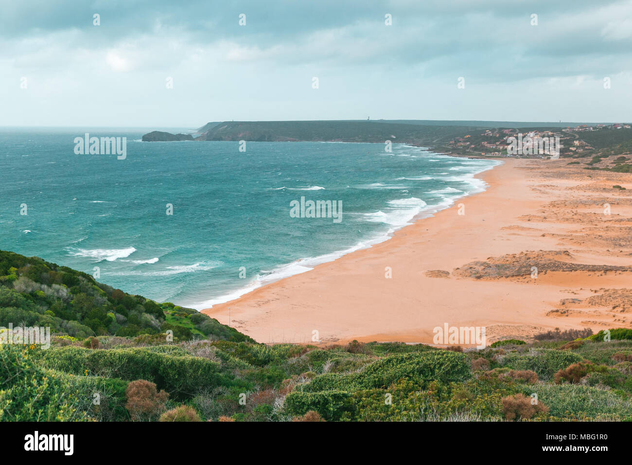 Plage non contaminée depuis longtemps entre Torre dei Corsari et la Pistis. La Sardaigne, Arbus Banque D'Images