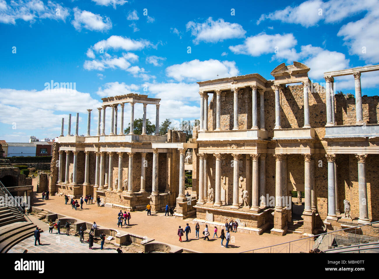 Amphithéâtre de Mérida, Badajoz, Espagne Banque D'Images