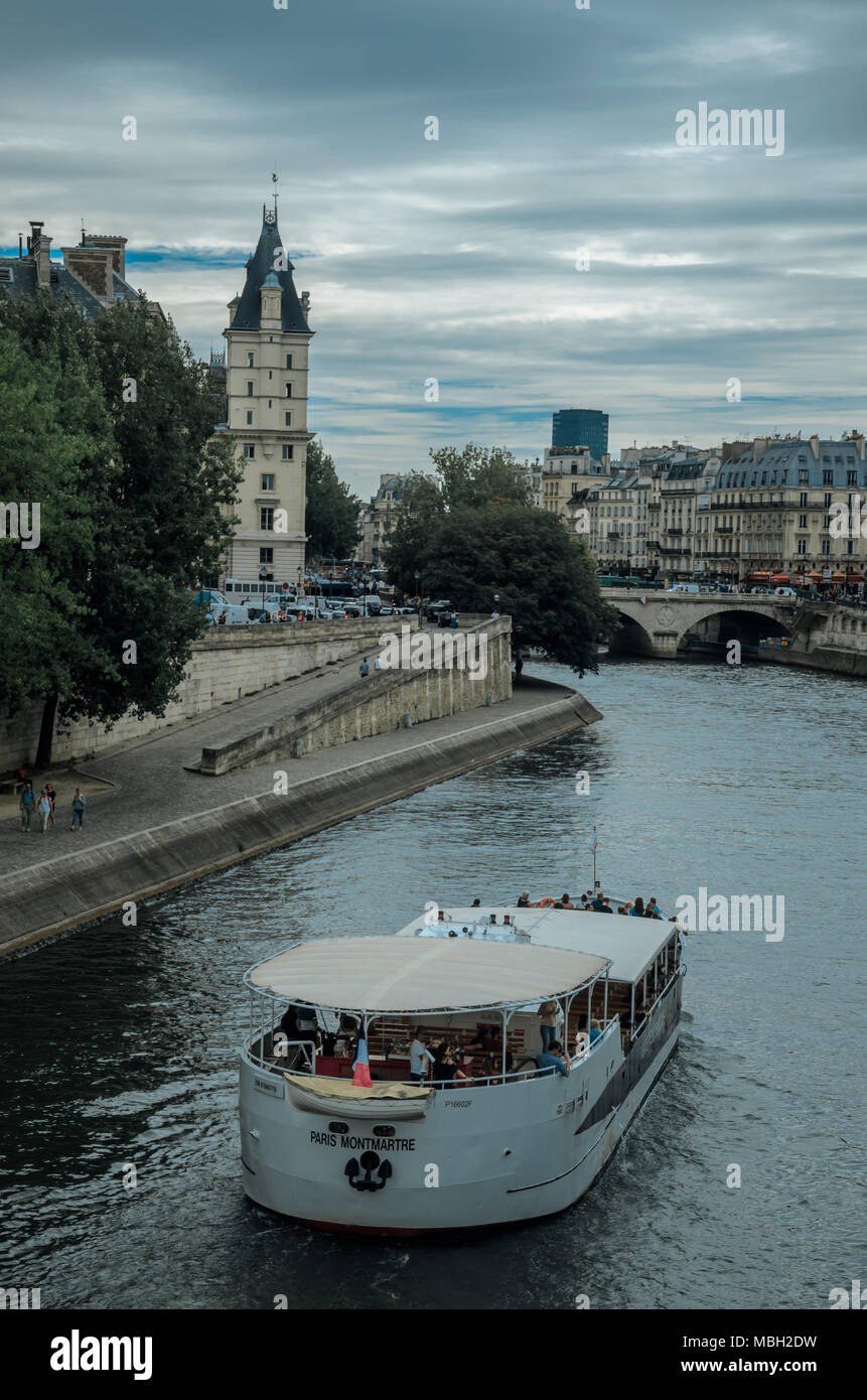 Paysages de riverain Paris, France Banque D'Images