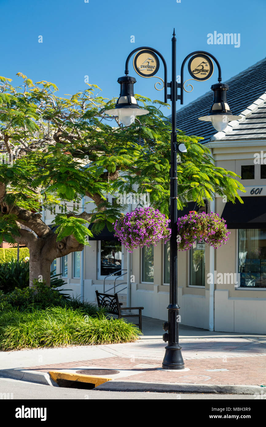 Avis de la 5ème Avenue, Naples, Flordia, USA Banque D'Images