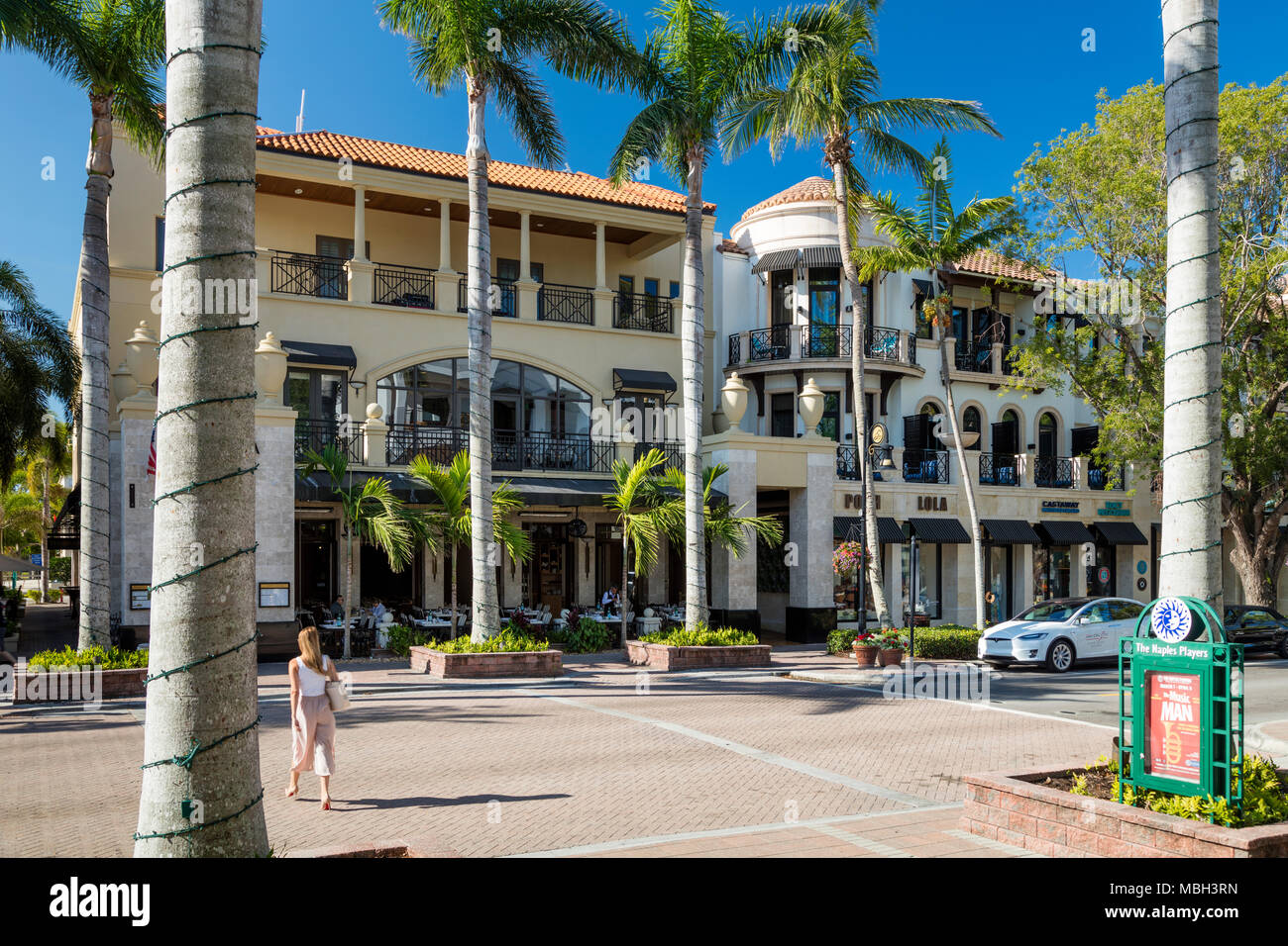 Magasins et commerces de la 5ème Avenue, Naples, Florida, USA Banque D'Images