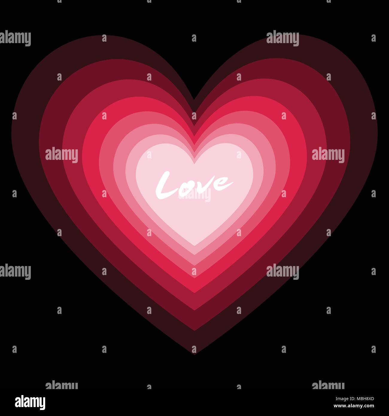Belle Belle Coeur Rose En Multi Layer Avec Amour Blanc Mot Dans Valentine Idee Concept Design Sur Fond Noir Image Vectorielle Stock Alamy