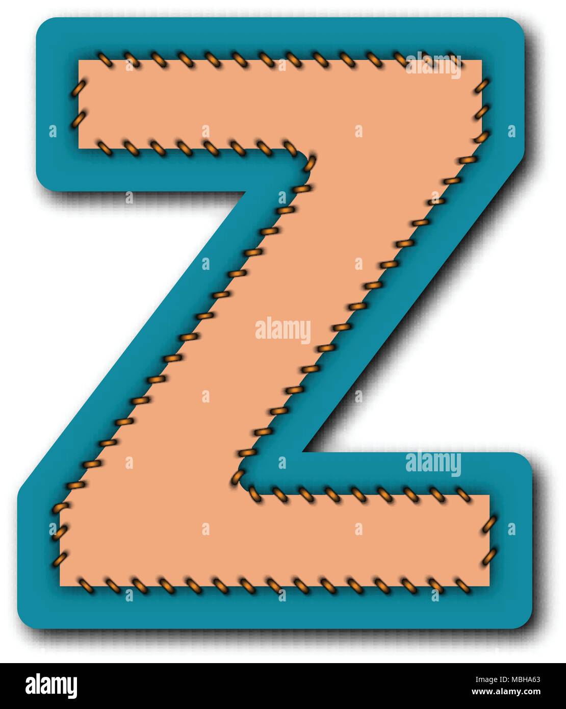 Z alphabet brodé de charactor de patch work concept pour la conception graphique de vecteur idée Illustration de Vecteur