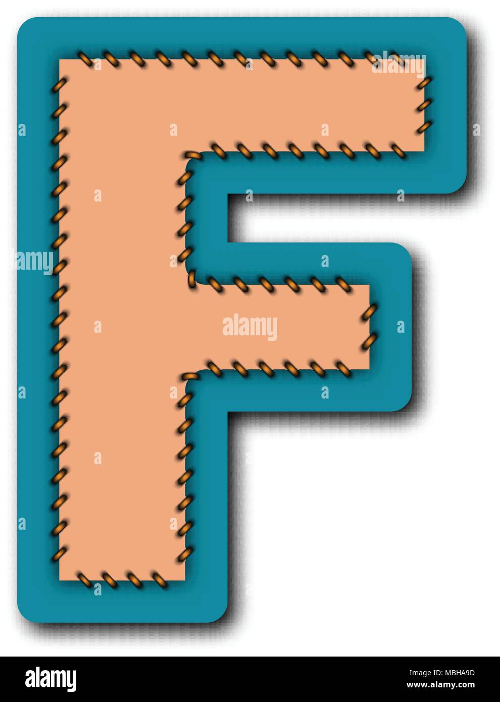 F de l'alphabet en charactor, écusson concept de travail pour la conception graphique de vecteur idée Illustration de Vecteur