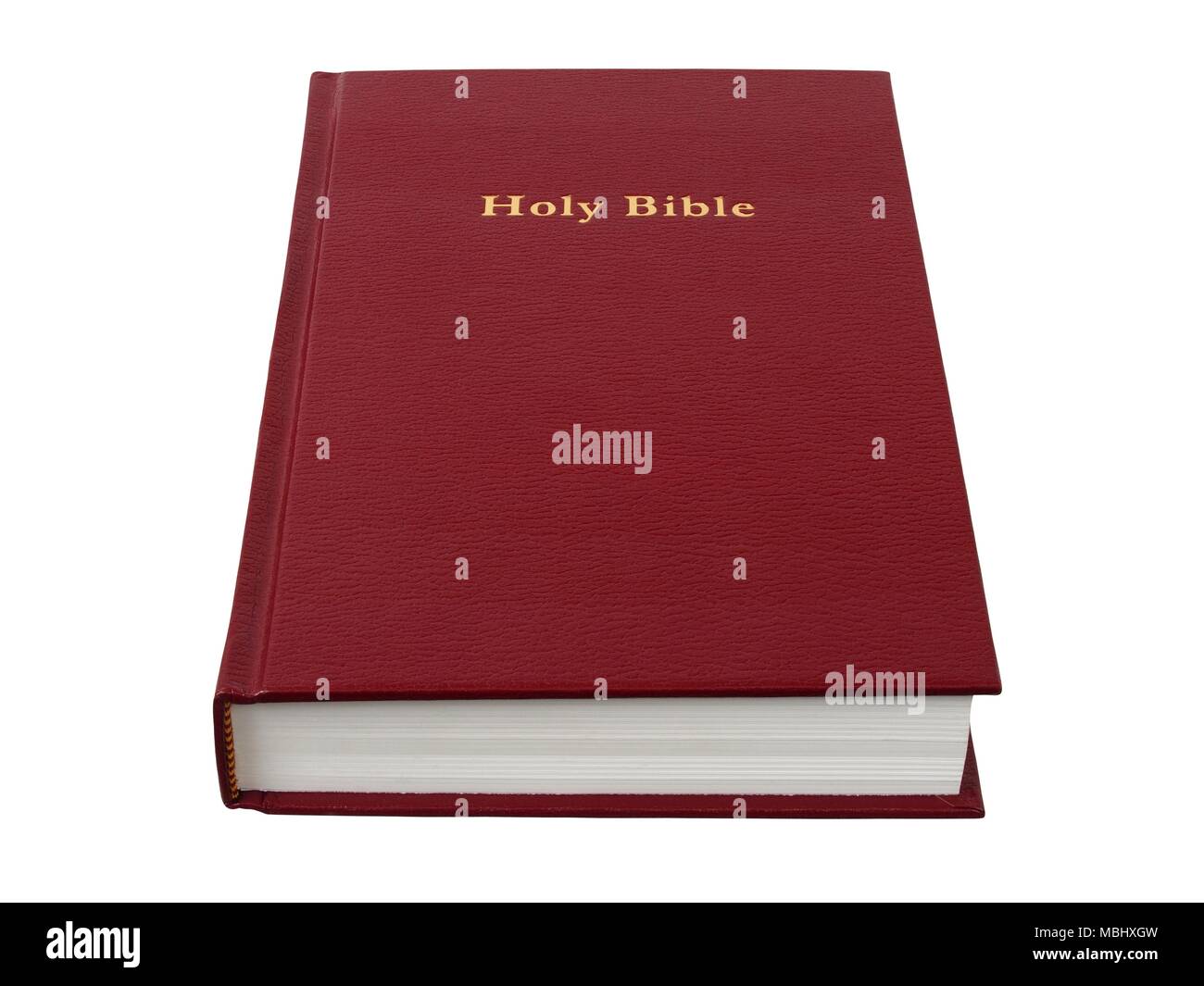 Sainte Bible livre isolé sur fond blanc Banque D'Images