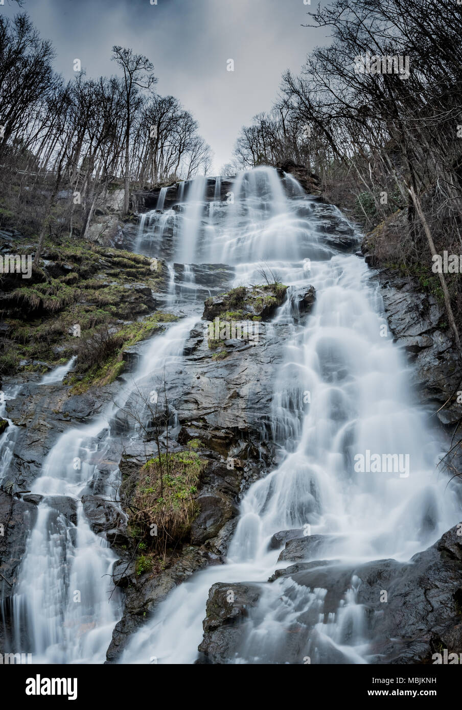 Au début du printemps à Amicalola Falls au début de l'Appalachian Trail Banque D'Images