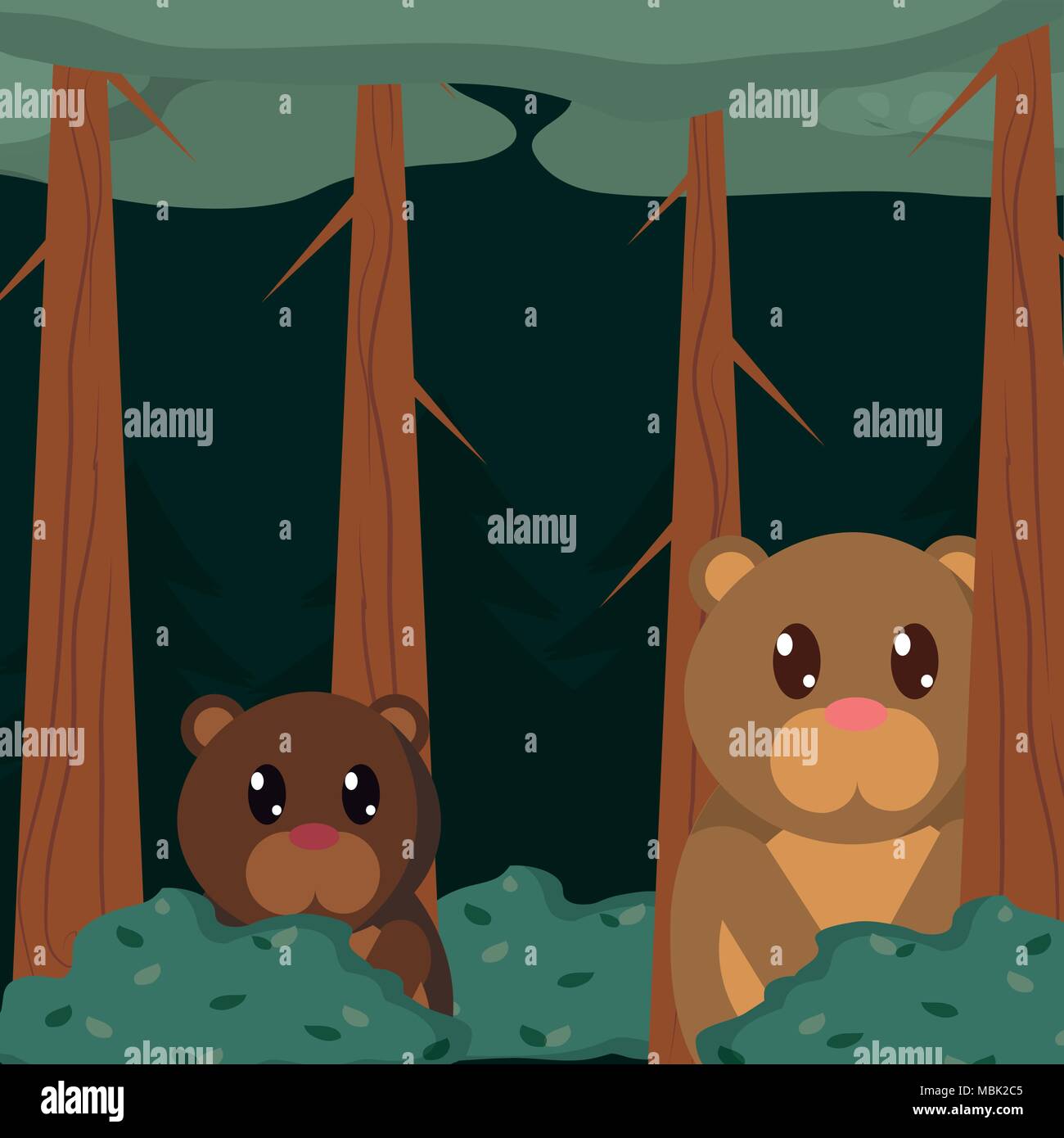 Dessins animés animaux ours Illustration de Vecteur