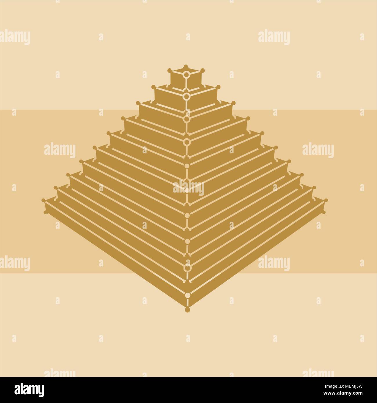 L'isométrie pyramide volumétrique Illustration de Vecteur