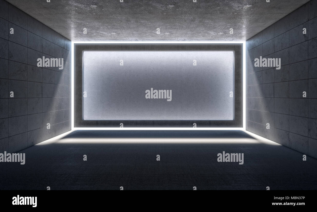 L'image de rendu 3D de béton vide Banque D'Images