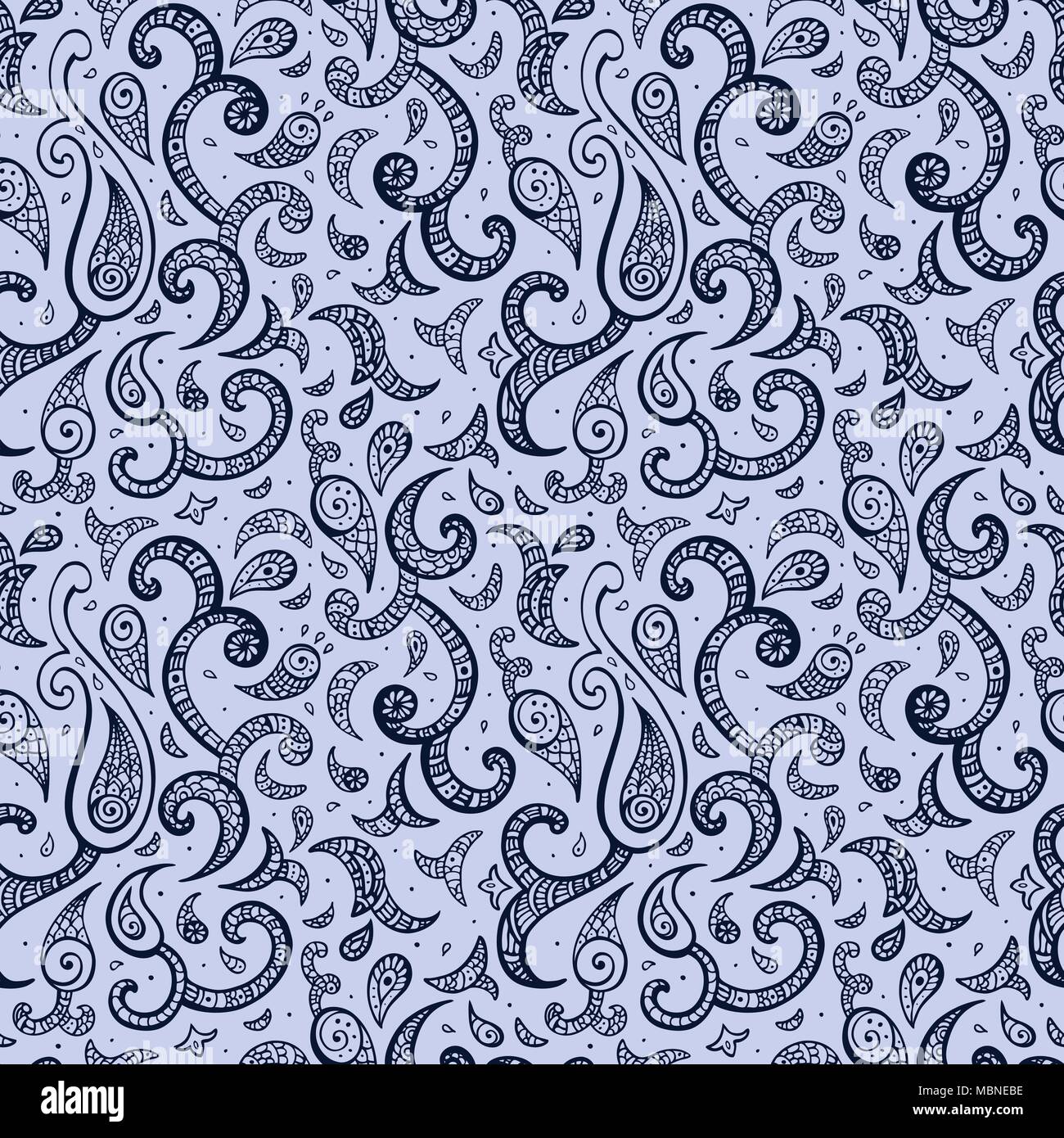 Arrière-plan de Paisley. Ornement dessiné à la main. Illustration de Vecteur