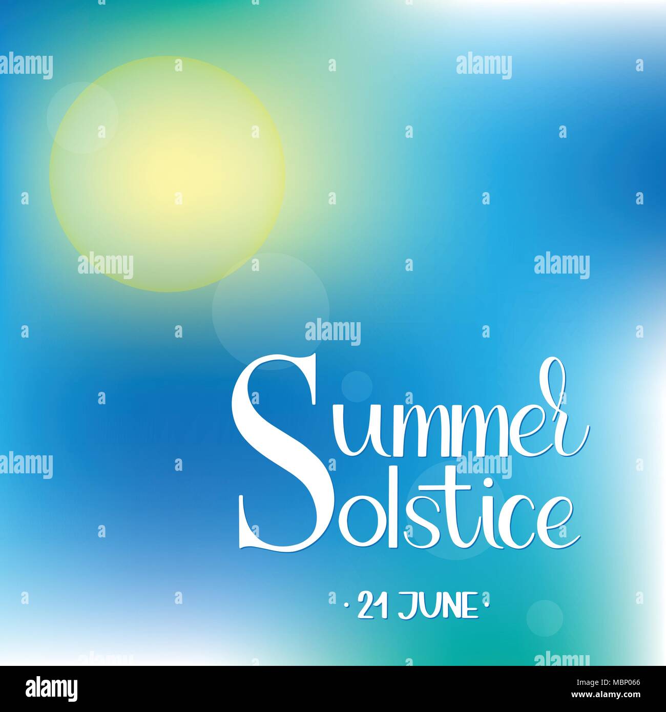 Solstice d'été. Éléments d'invitations, affiches, cartes de vœux Illustration de Vecteur