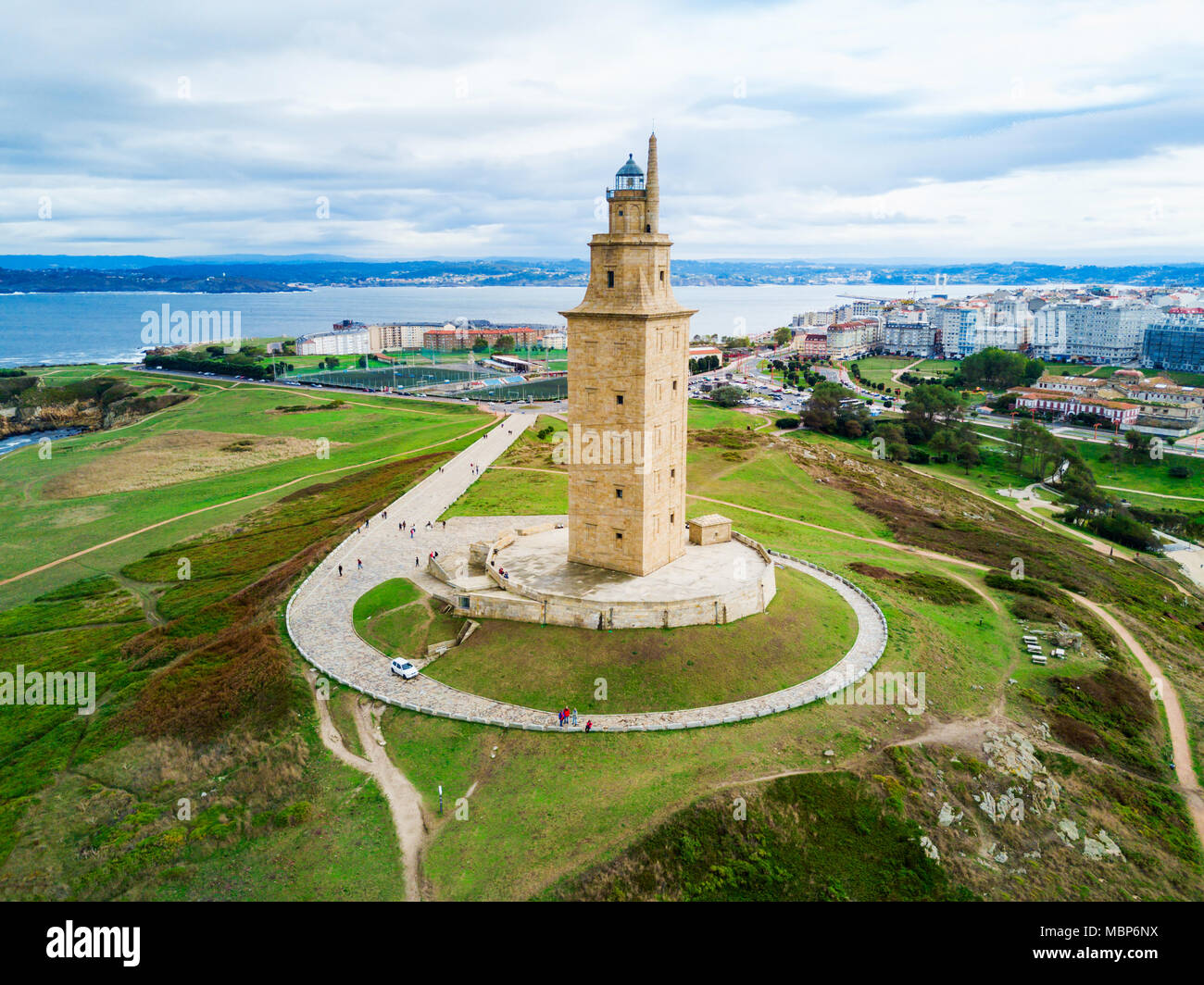 Tour d'Hercule ou Torre de Hercules est un ancien phare romain dans A Coruna en Galice, Espagne Banque D'Images