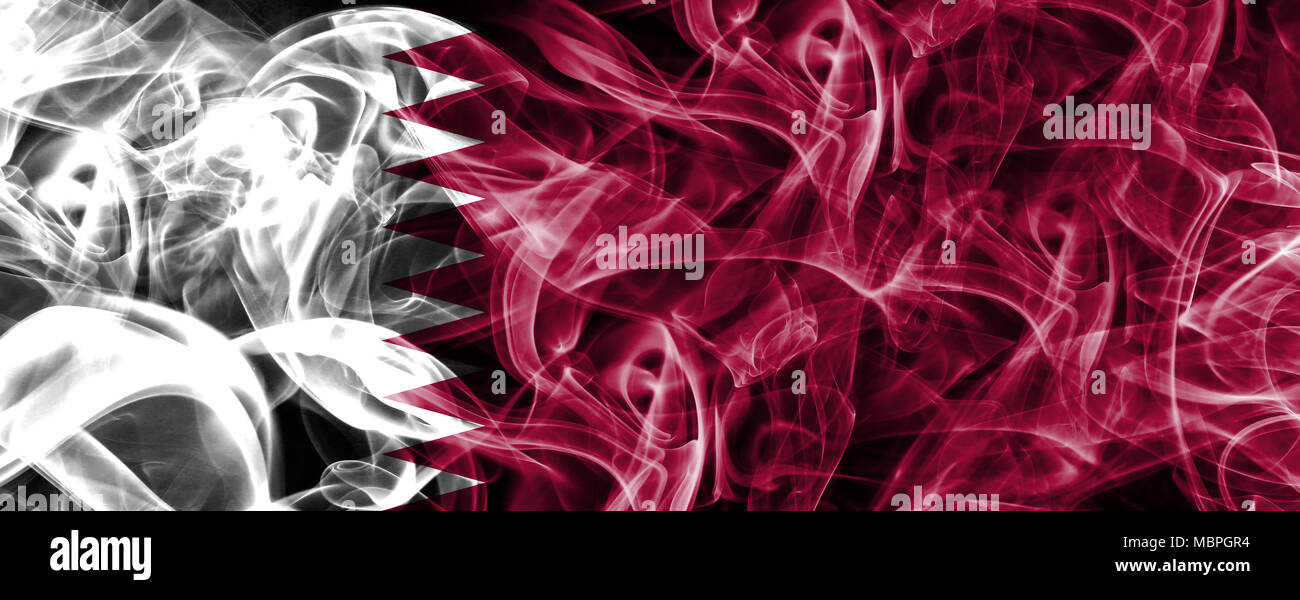 Qatar drapeau de fumée Banque D'Images