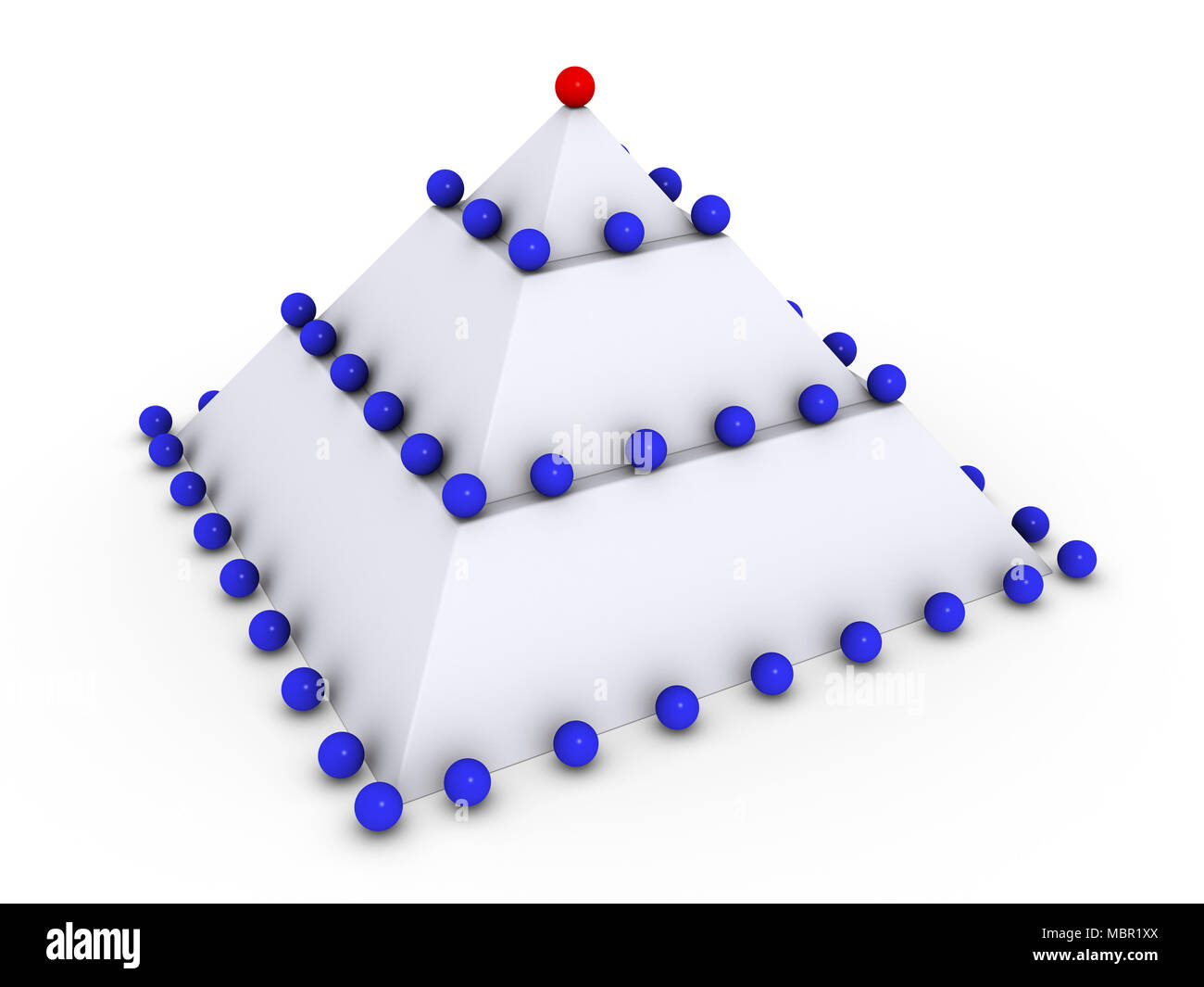 Concept de leadership avec des sphères 3d pyramide sur Banque D'Images