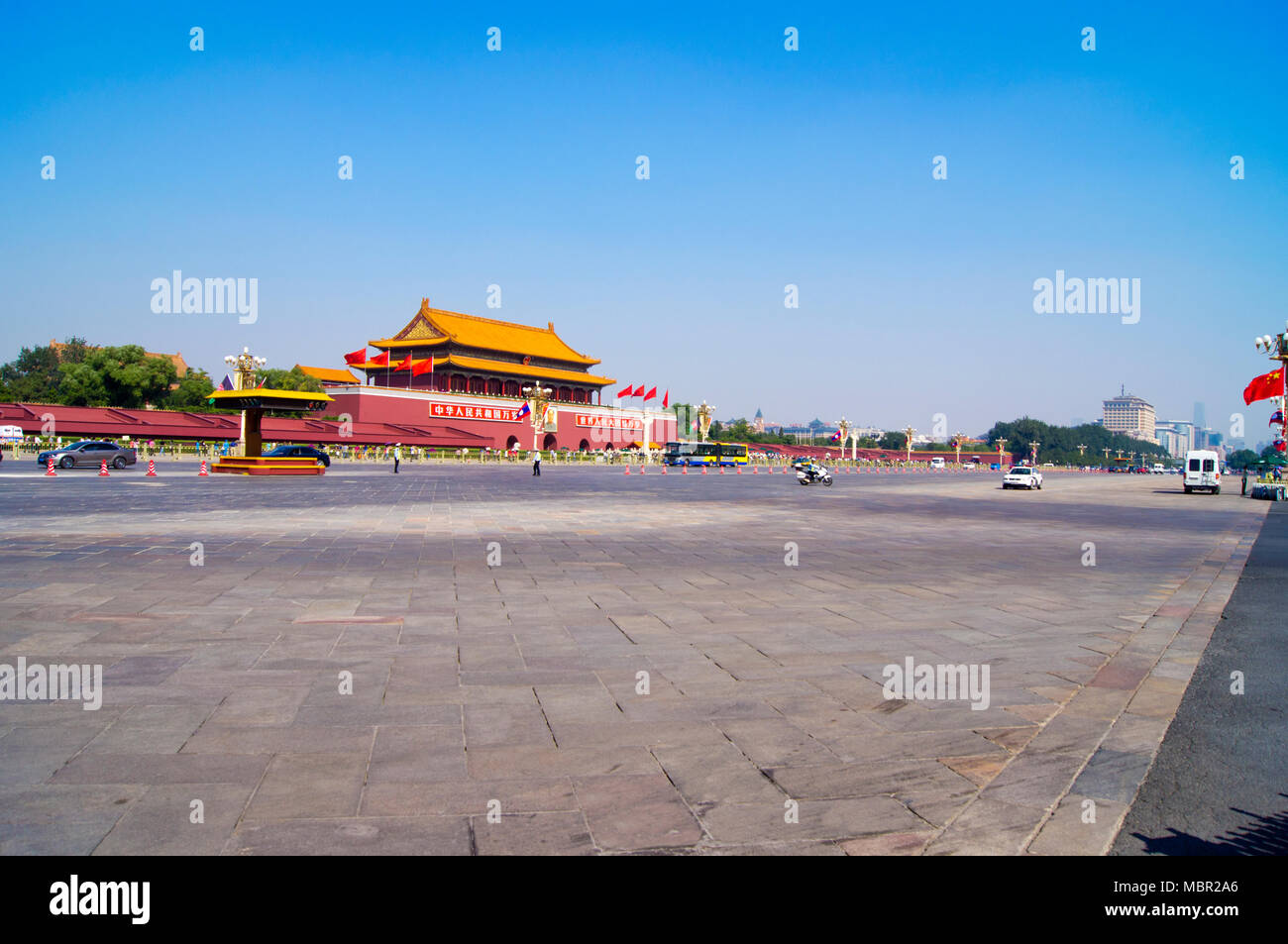L'entrée de la Cité Interdite à Beijing, Chine, vue du côté nord de la place Tiananmen. Banque D'Images