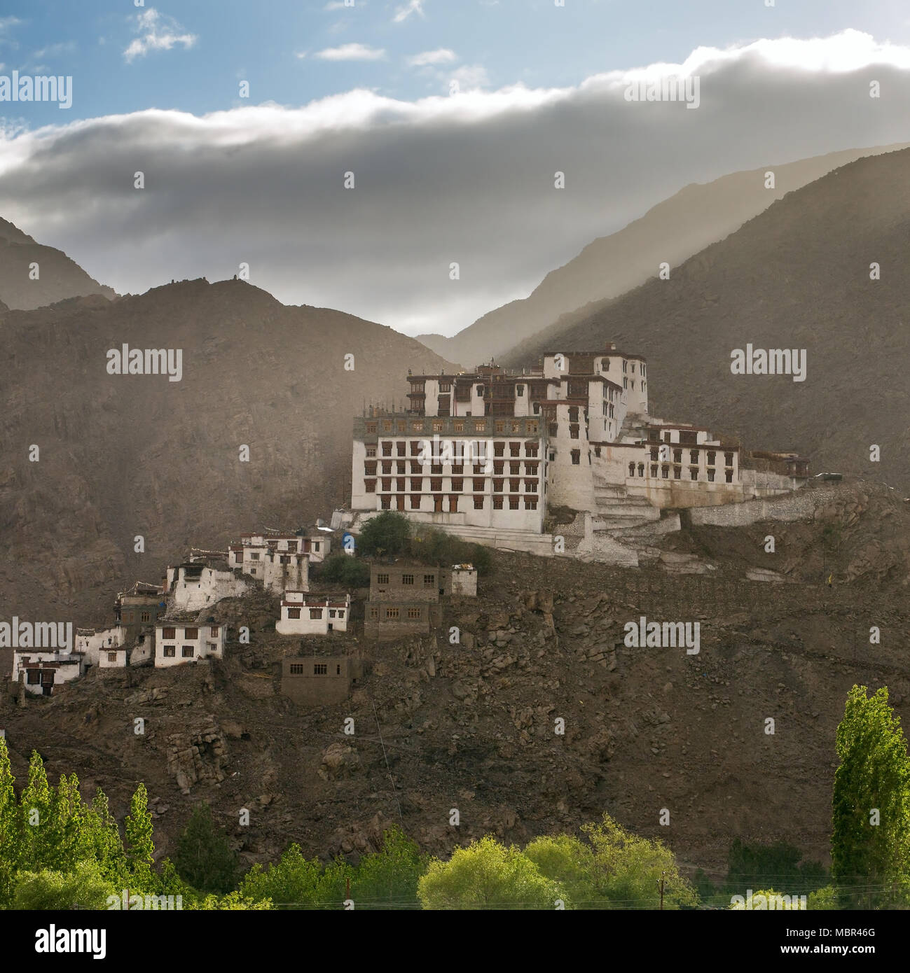 Chemre gompa monastère bouddhiste au Ladakh, le Jammu-et-Cachemire, l'Inde Banque D'Images