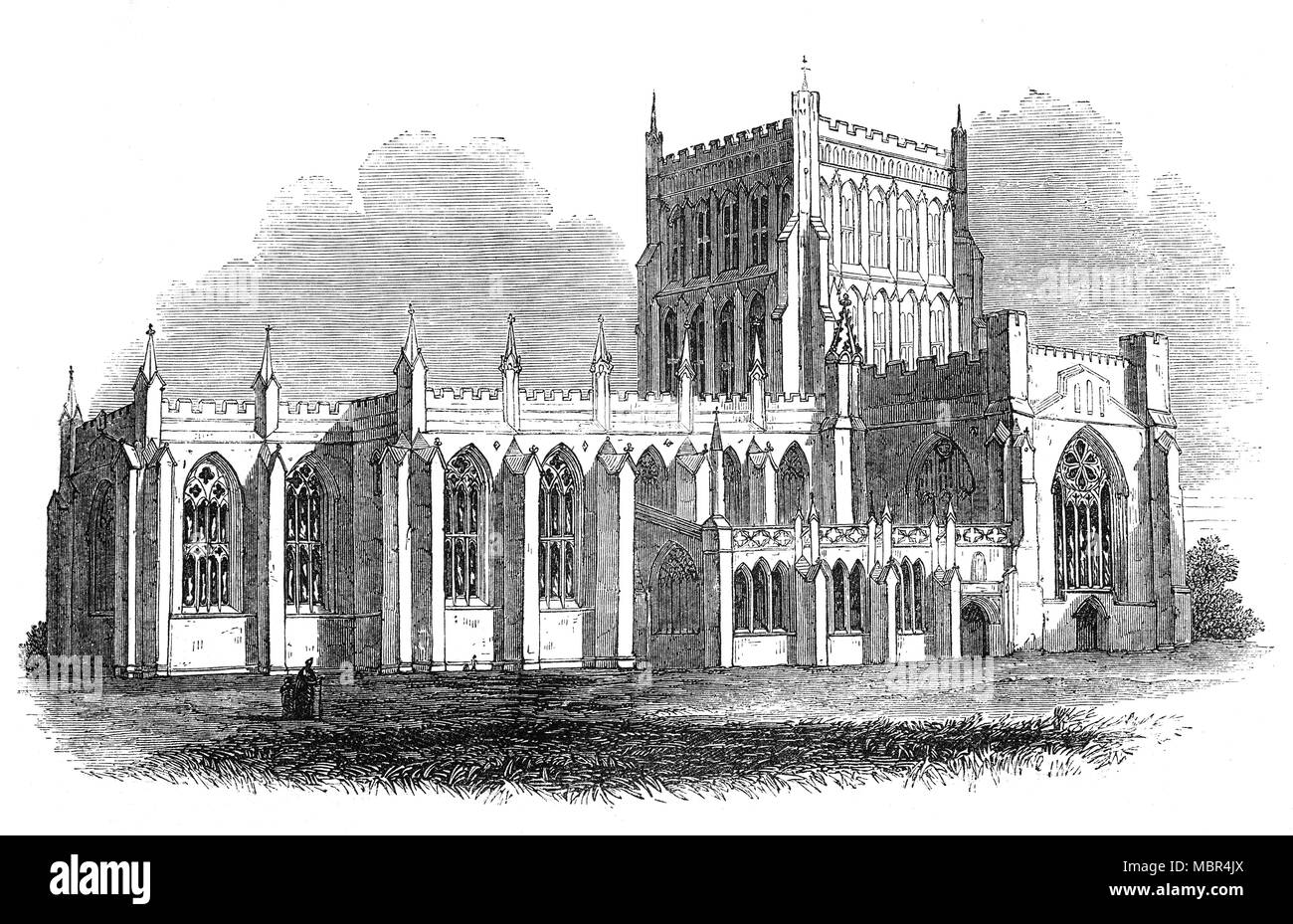 La cathédrale de Bristol, officiellement l'église cathédrale de la Sainte et indivisible Trinité, est l'Église d'Angleterre dans la cathédrale de la ville de Bristol, Angleterre. Fondée en 1140 et consacrée en 1148, il était à l'origine abbaye Saint-Augustin mais après la dissolution des monastères, il est devenu en 1542 la cathédrale du nouveau diocèse de Bristol. Une grande partie de l'église fut reconstruite dans le style gothique anglais au cours de la 14e siècle et au 15ème siècle, le transept et la tour centrale a été ajouté. Au 19e siècle une nouvelle nef néo-gothique a été construite en partie en utilisant les plans d'origine. Banque D'Images