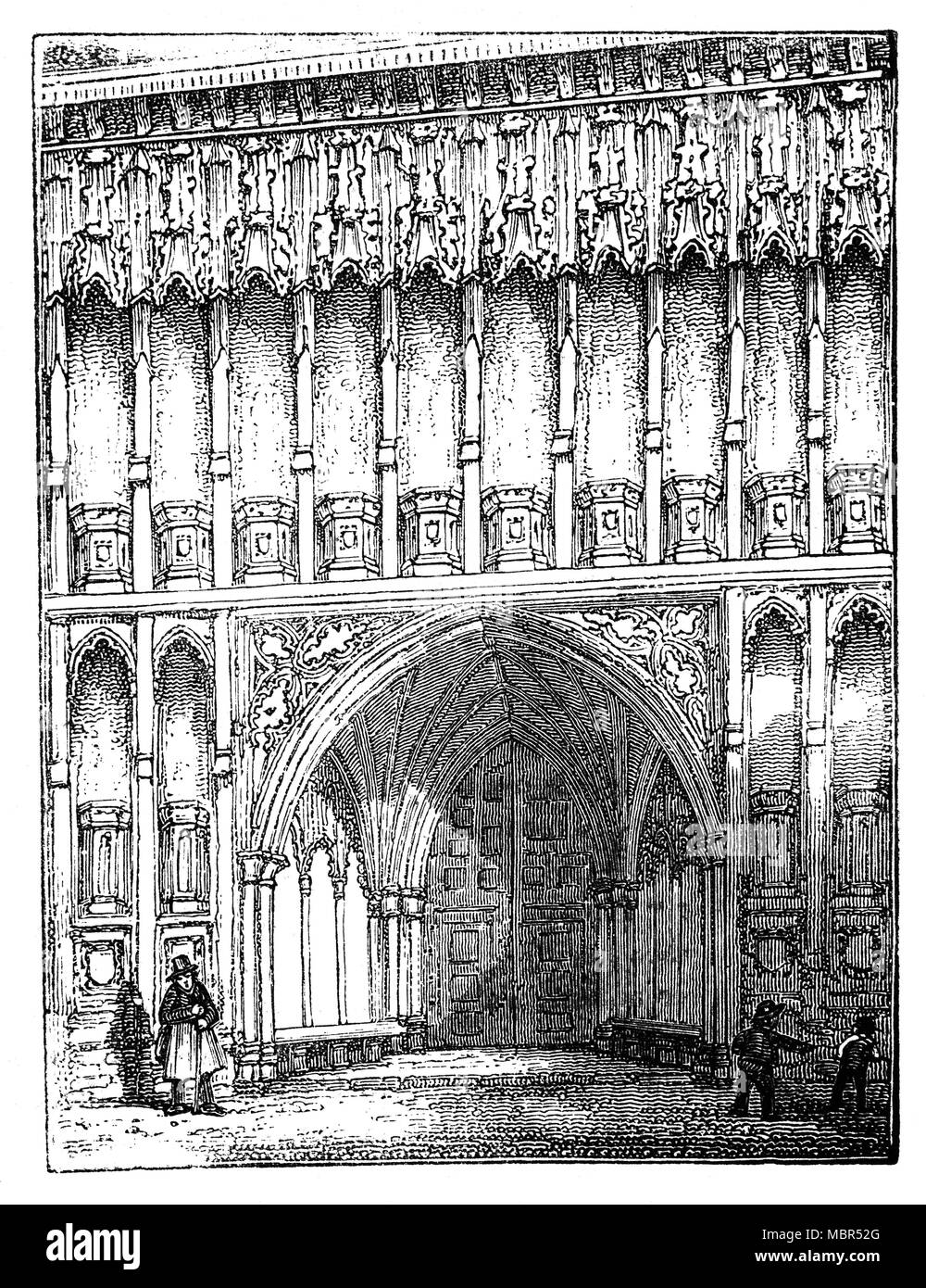 L'entrée ouest de l'abbaye de Westminster, officiellement intitulée la Collégiale de Saint Pierre à Westminster, une grande église abbatiale gothique, principalement dans la ville de Westminster, Londres, Angleterre. C'est l'endroit traditionnel de couronnement et de sépulture pour l'anglais et, plus tard, monarques britanniques. Entre 1540 et 1556, l'abbaye avait le statut d'une cathédrale. Depuis 1560, le bâtiment n'est plus une abbaye ou une cathédrale, au lieu d'avoir le statut d'une église d'Angleterre 'Royal'-une église particulière responsable directement au souverain. Banque D'Images