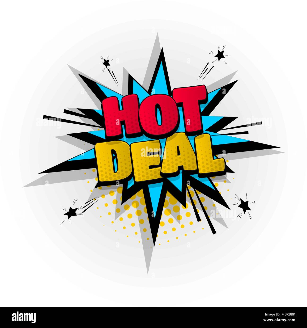 Bon Hot deal texte bd pop art Illustration de Vecteur