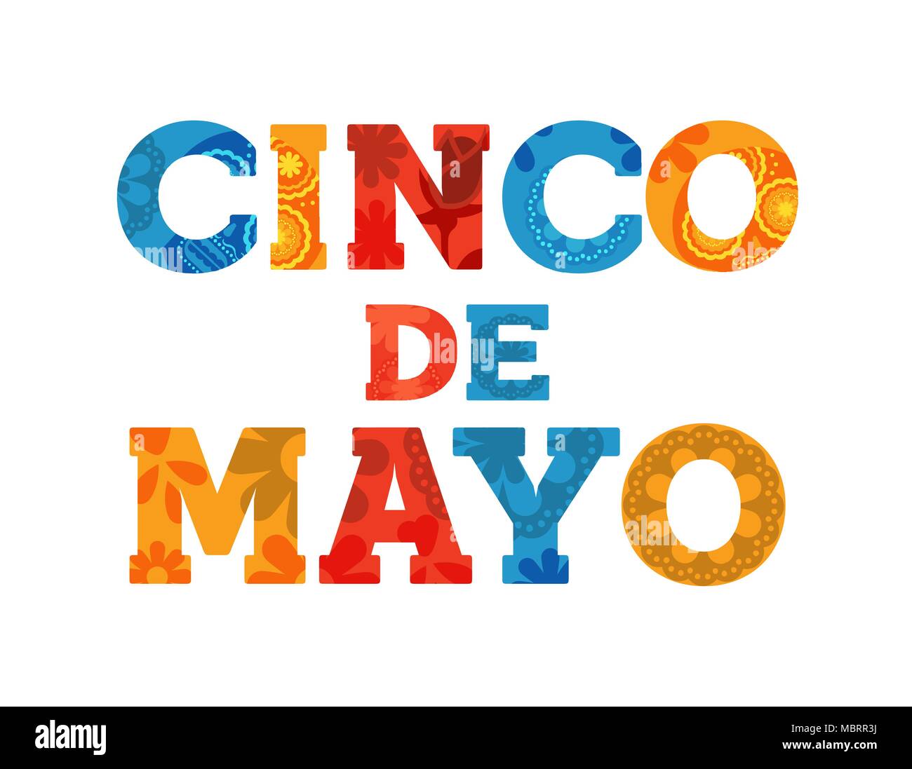 Heureux Le Cinco de Mayo typographie citer carte pour vacances mexicaines colorées avec lettre de décoration. Vecteur EPS10. Illustration de Vecteur