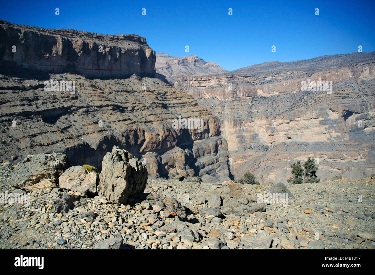 Jebel Shams, montagnes Hajar, Oman Banque D'Images