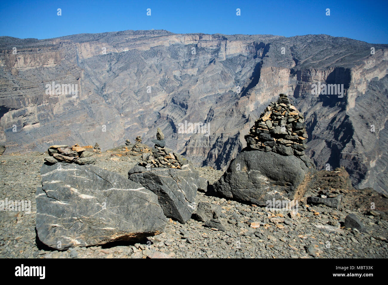 Jebel Shams, montagnes Hajar, Oman Banque D'Images