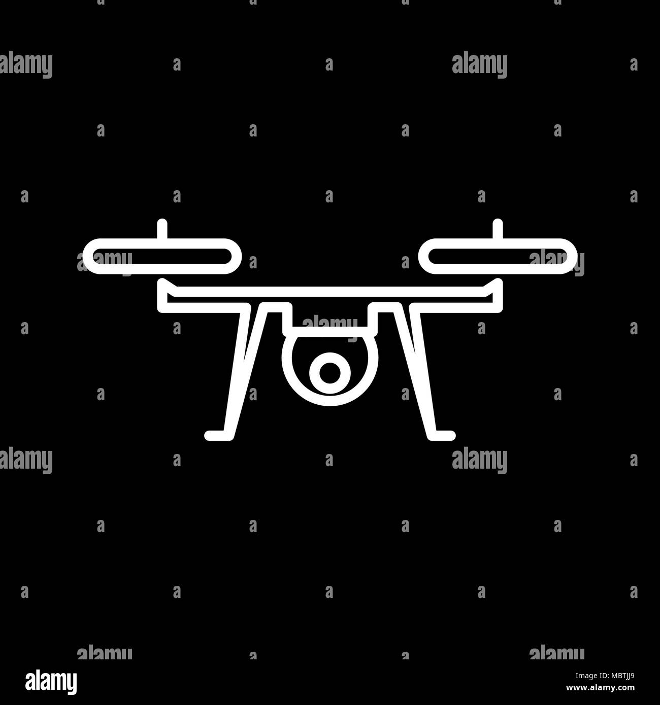 Drone aérien télévision simple icône vector illustration. Illustration de Vecteur