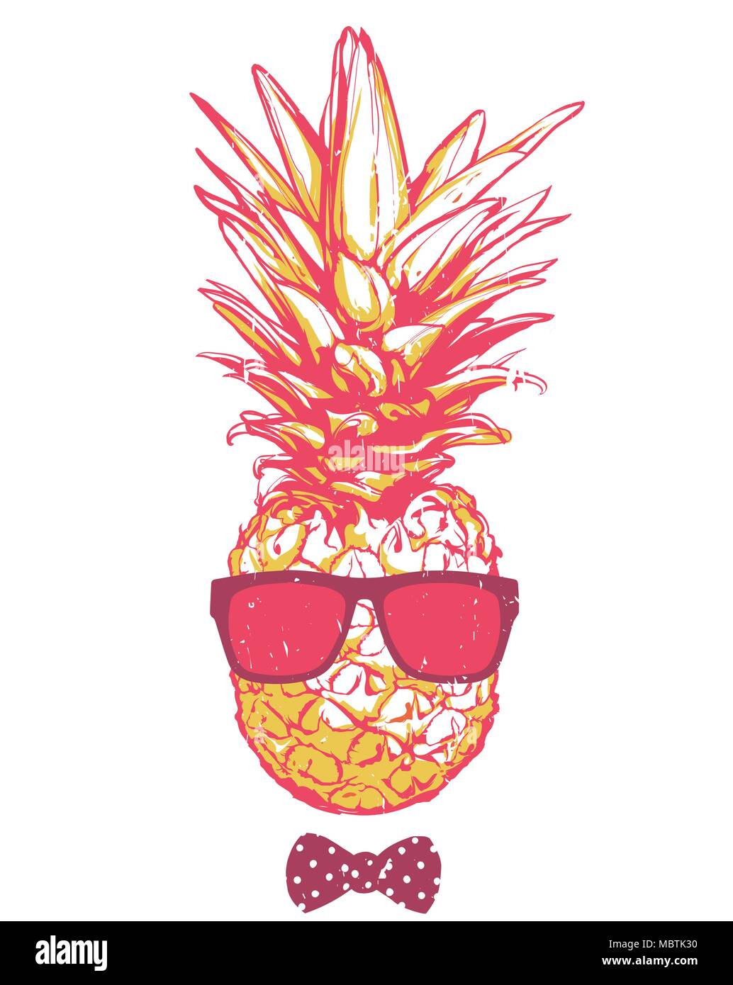 Lunettes de soleil en ananas Illustration de Vecteur