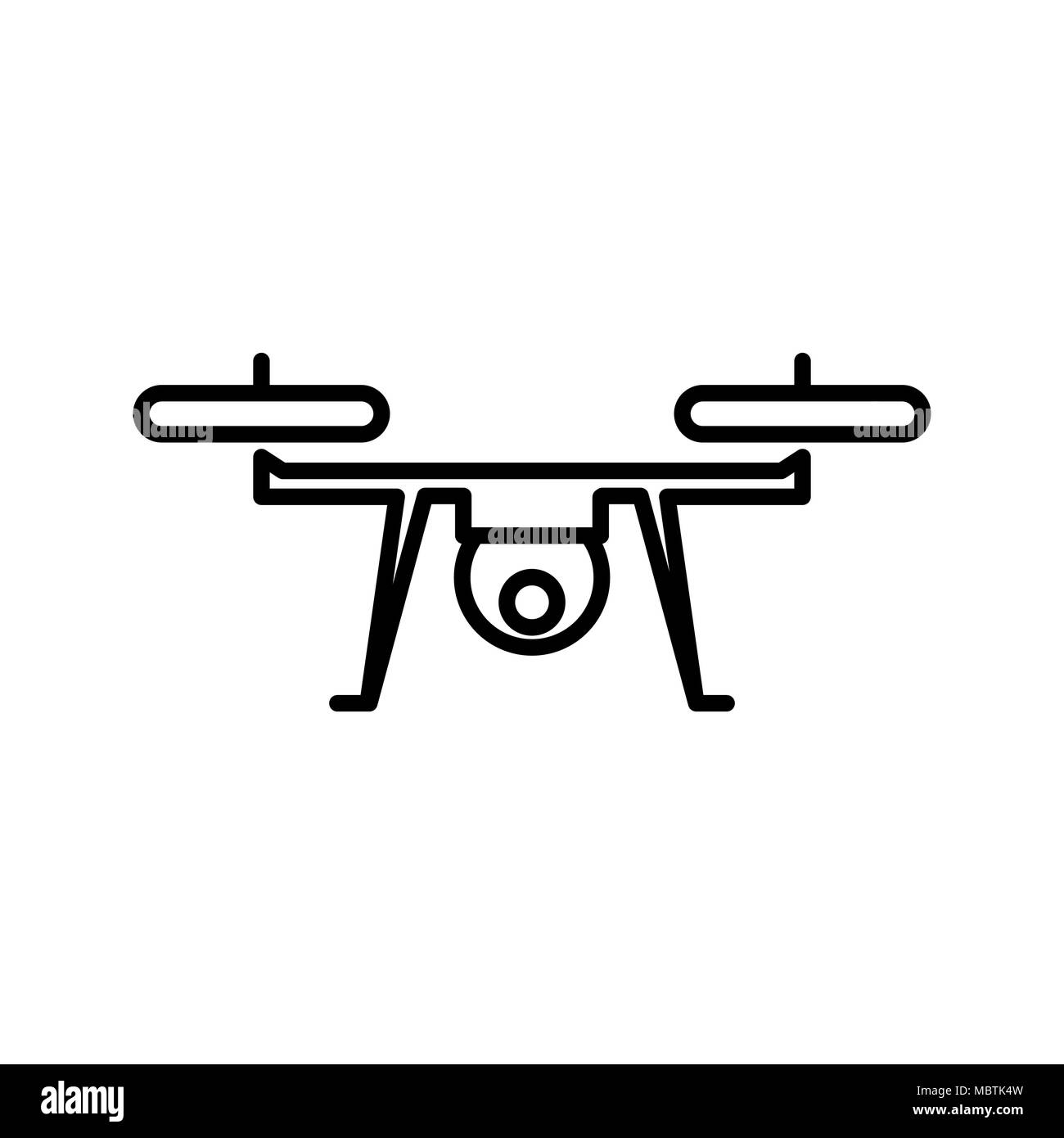 Drone aérien télévision simple icône vector illustration. Illustration de Vecteur