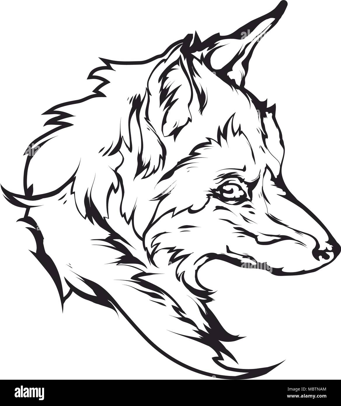 L'emblème de la tête de renard rouge Illustration de Vecteur