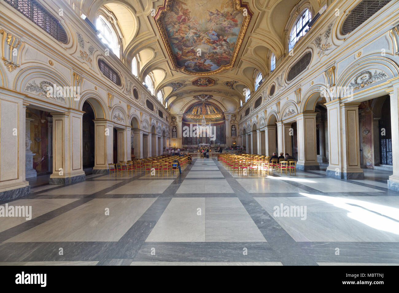 Basilique de Santa Cecilia in Trastevere - Rome - intérieur Banque D'Images