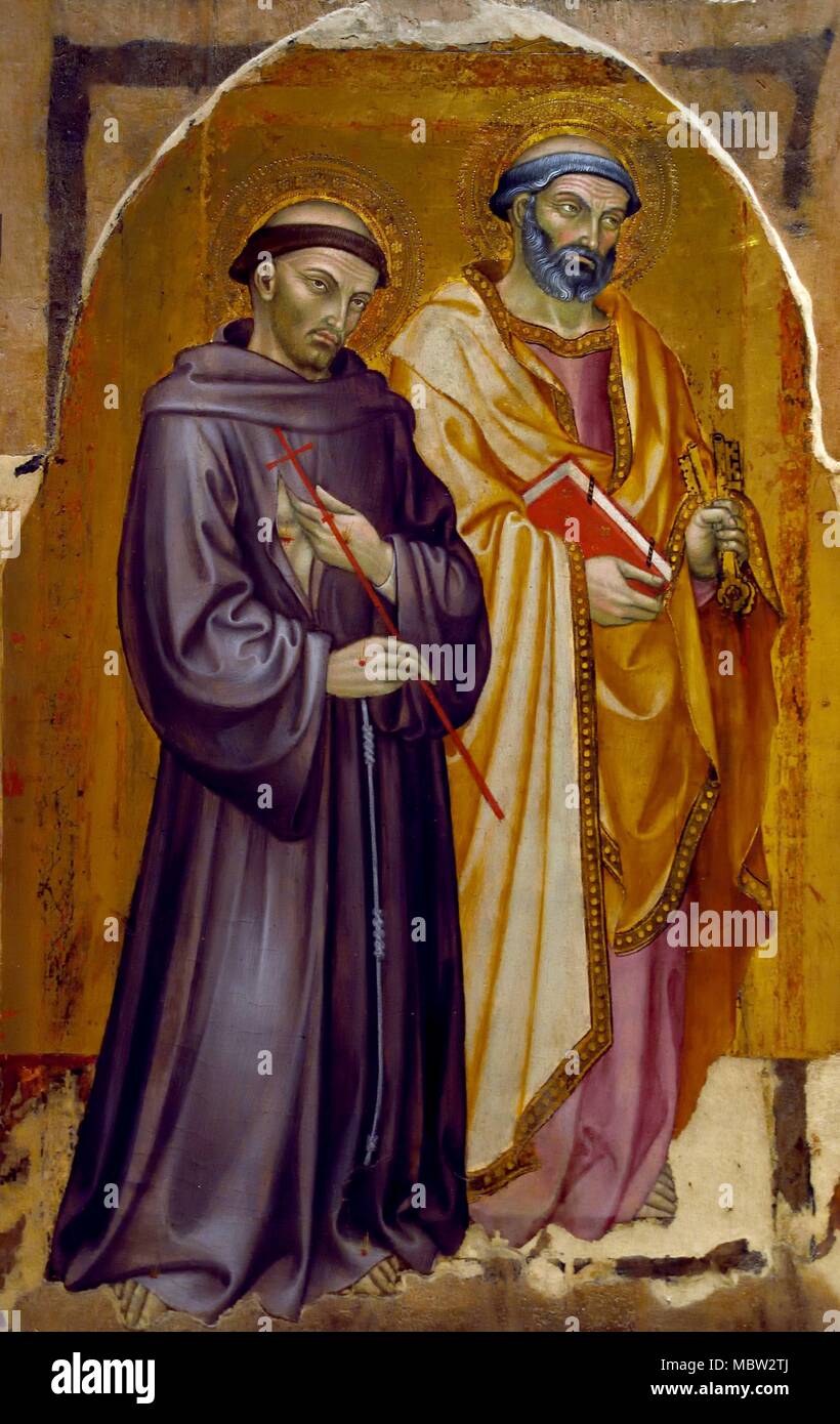 Saint François et Saint Pierre, par Taddeo di Bartolo (ca 1363-1422) 14ème -15ème siècle Italie Italien Banque D'Images