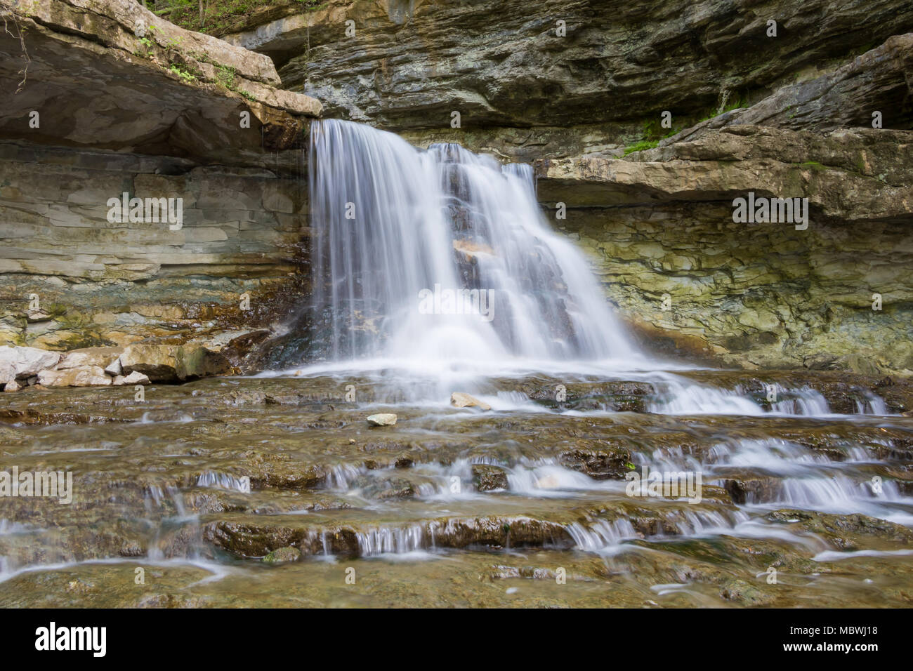 Chutes d'eau dans le parc national McCormick's Creek, Spencer Indiana Banque D'Images