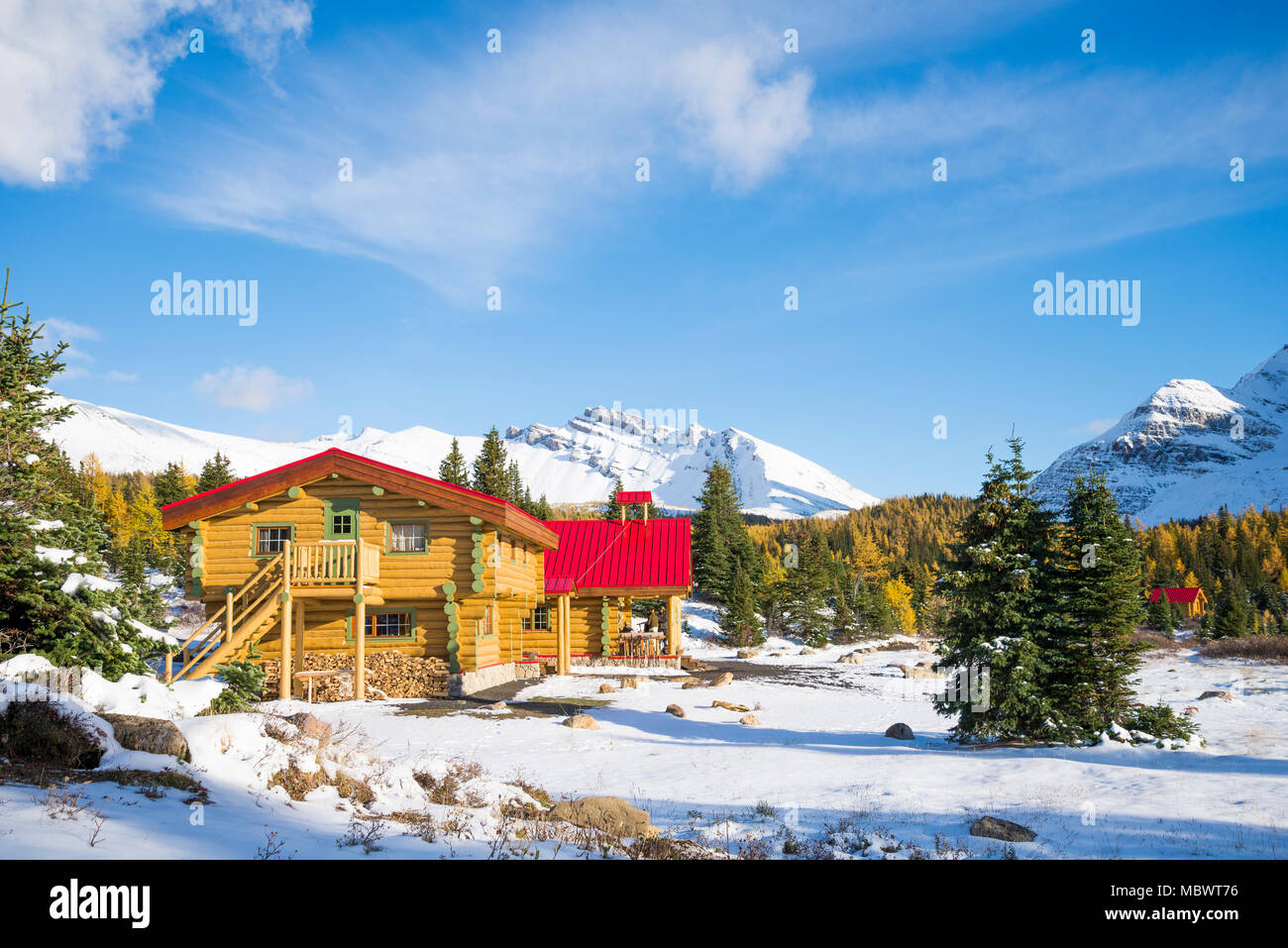 Mount Assiniboine Lodge, le parc provincial du mont Assiniboine, Colombie Britannique, Canada Banque D'Images
