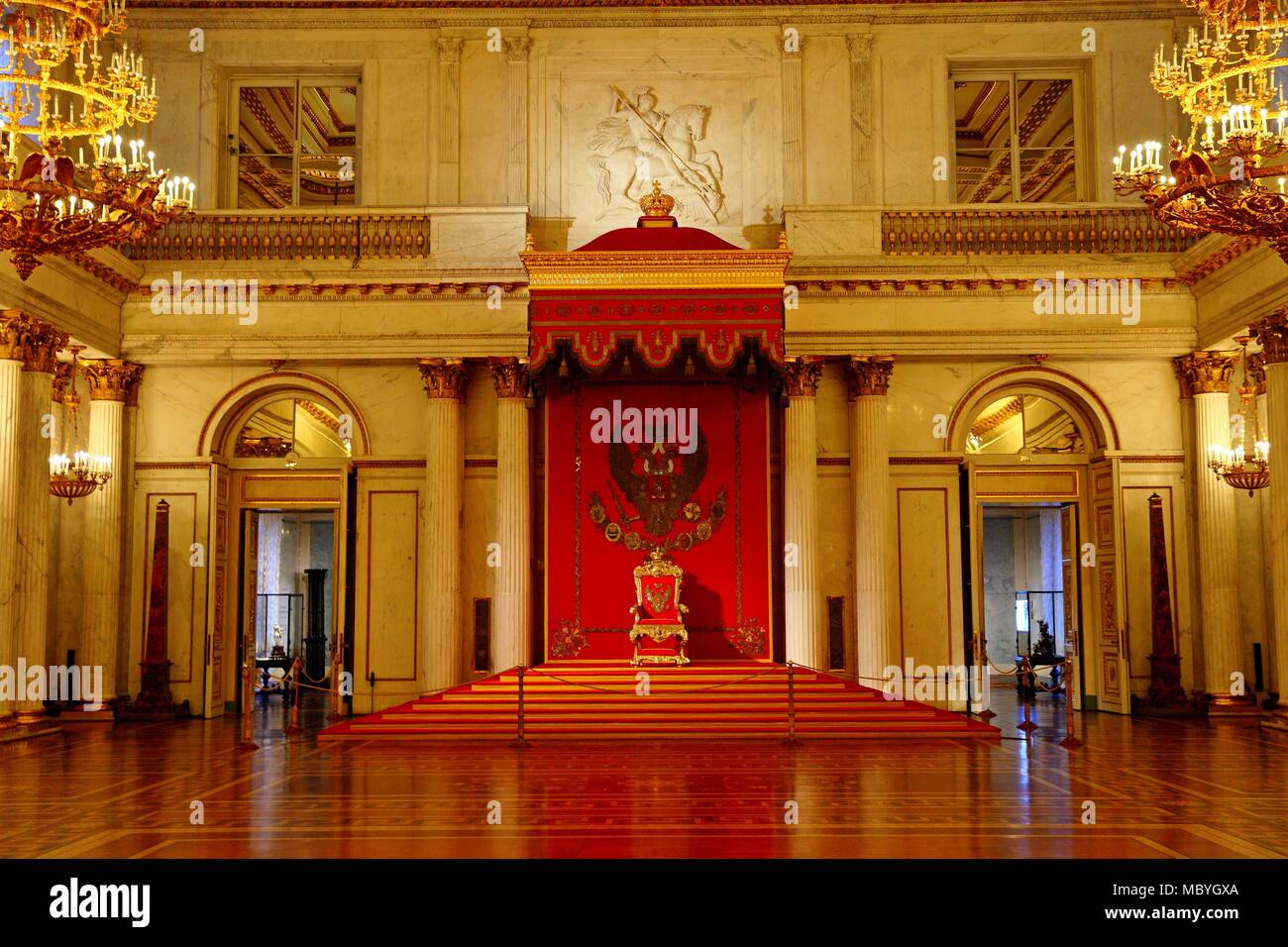 Petite salle du trône du Palais d'hiver Banque D'Images