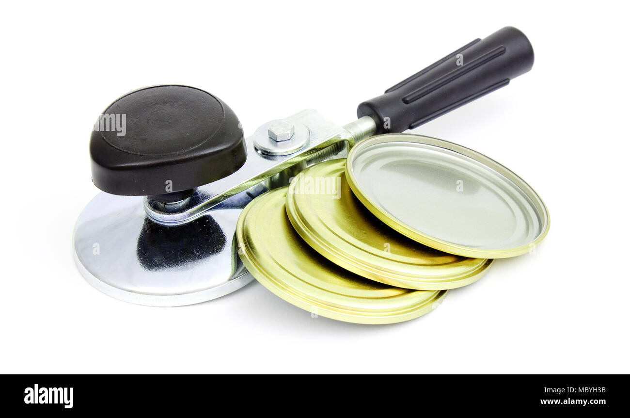 La machine pour la fermeture hermétique des bateaux avec de la nourriture en conserve Banque D'Images