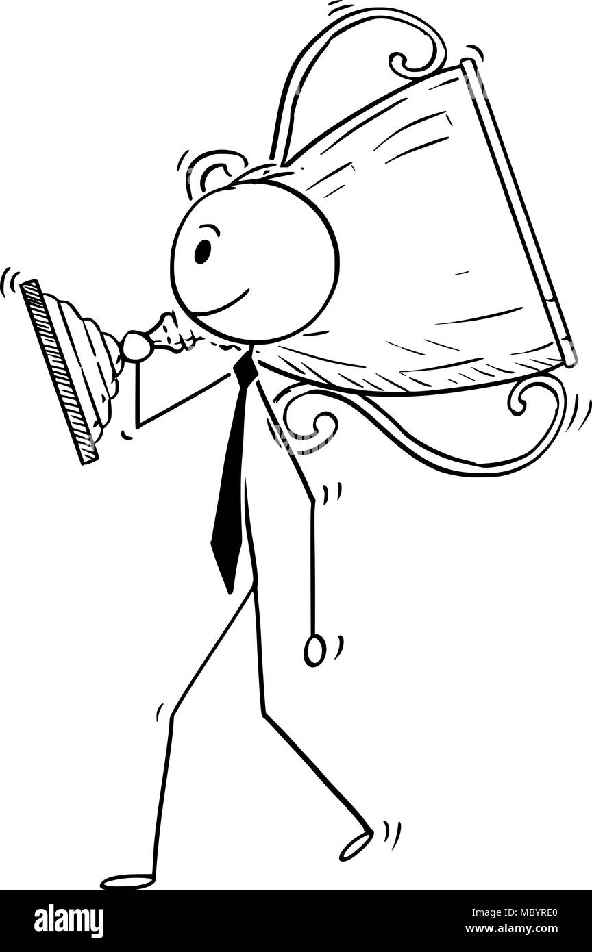 Caricature de Businessman Transporter Big Trophy Cup pour le gagnant Illustration de Vecteur