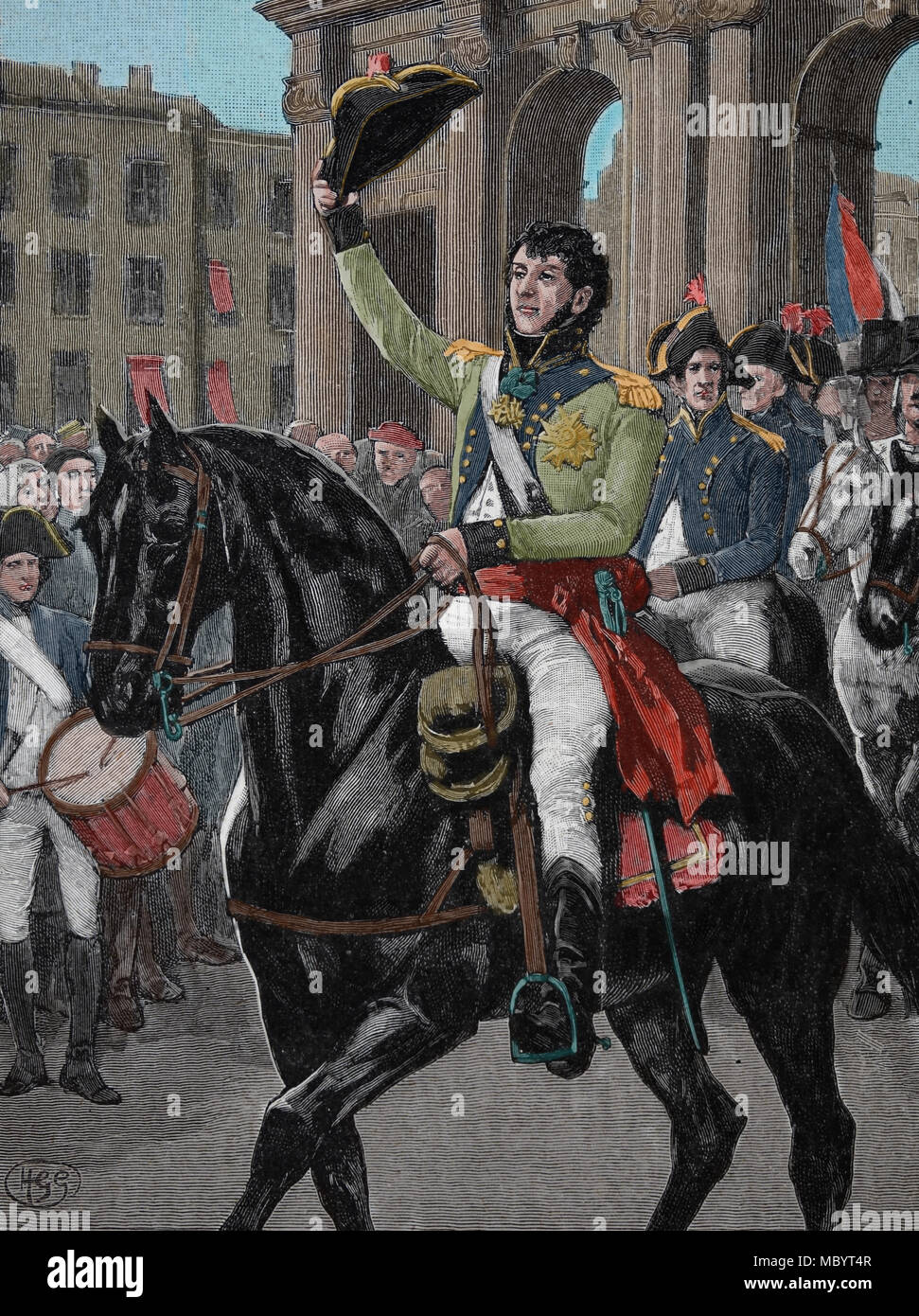 La guerre péninsulaire (1807-1814). Guerres napoléoniennes. Le général Murat (1767-1815) l'entrée à Madrid, le 23 mars 1808. Banque D'Images