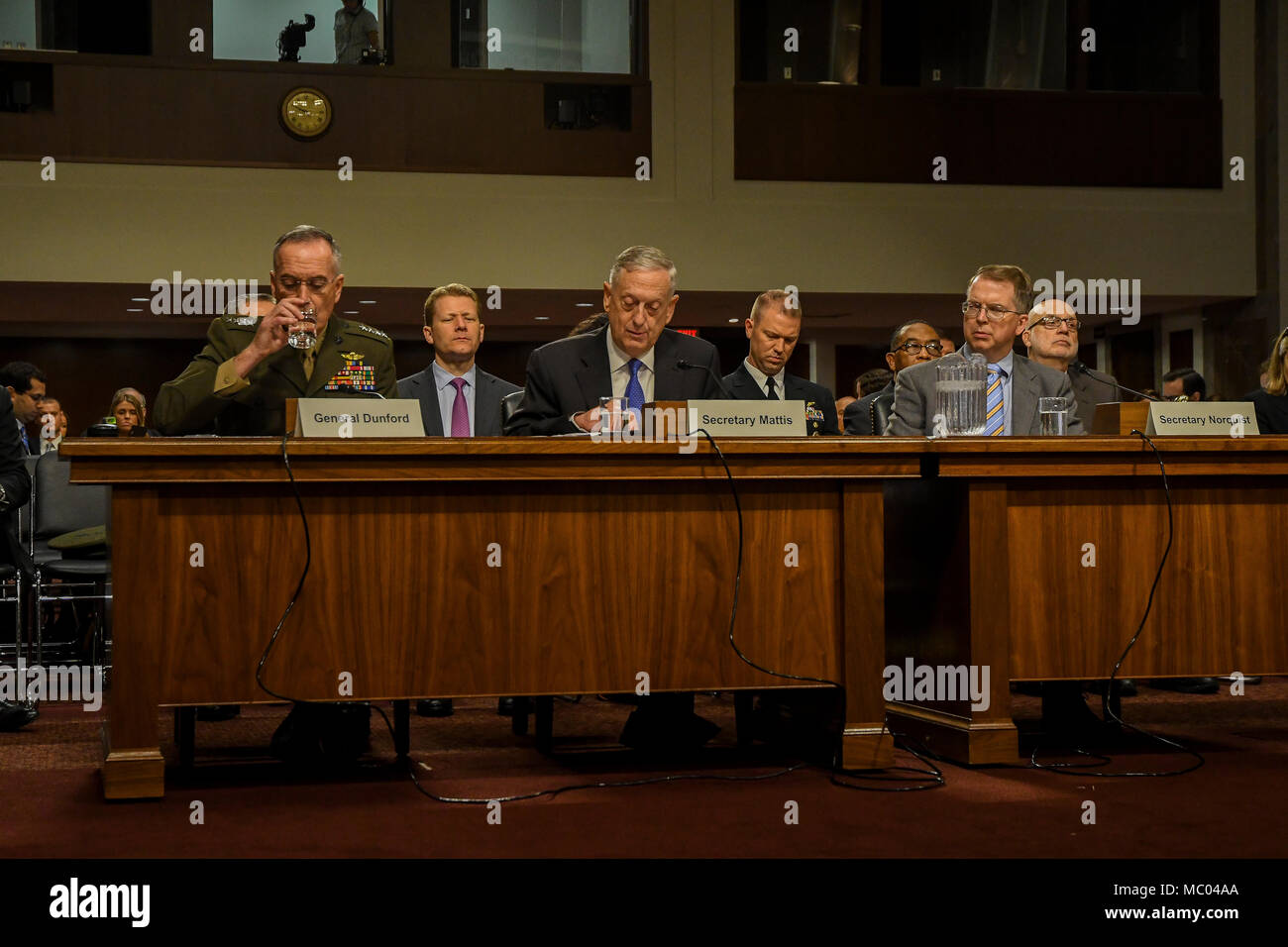 Washington DC. USA, le 13 juin 2017. Le Secrétaire de la Défense James Mattis répond à des questions au cours de l'audience du sous-comité du Sénat budget Crédits, Banque D'Images