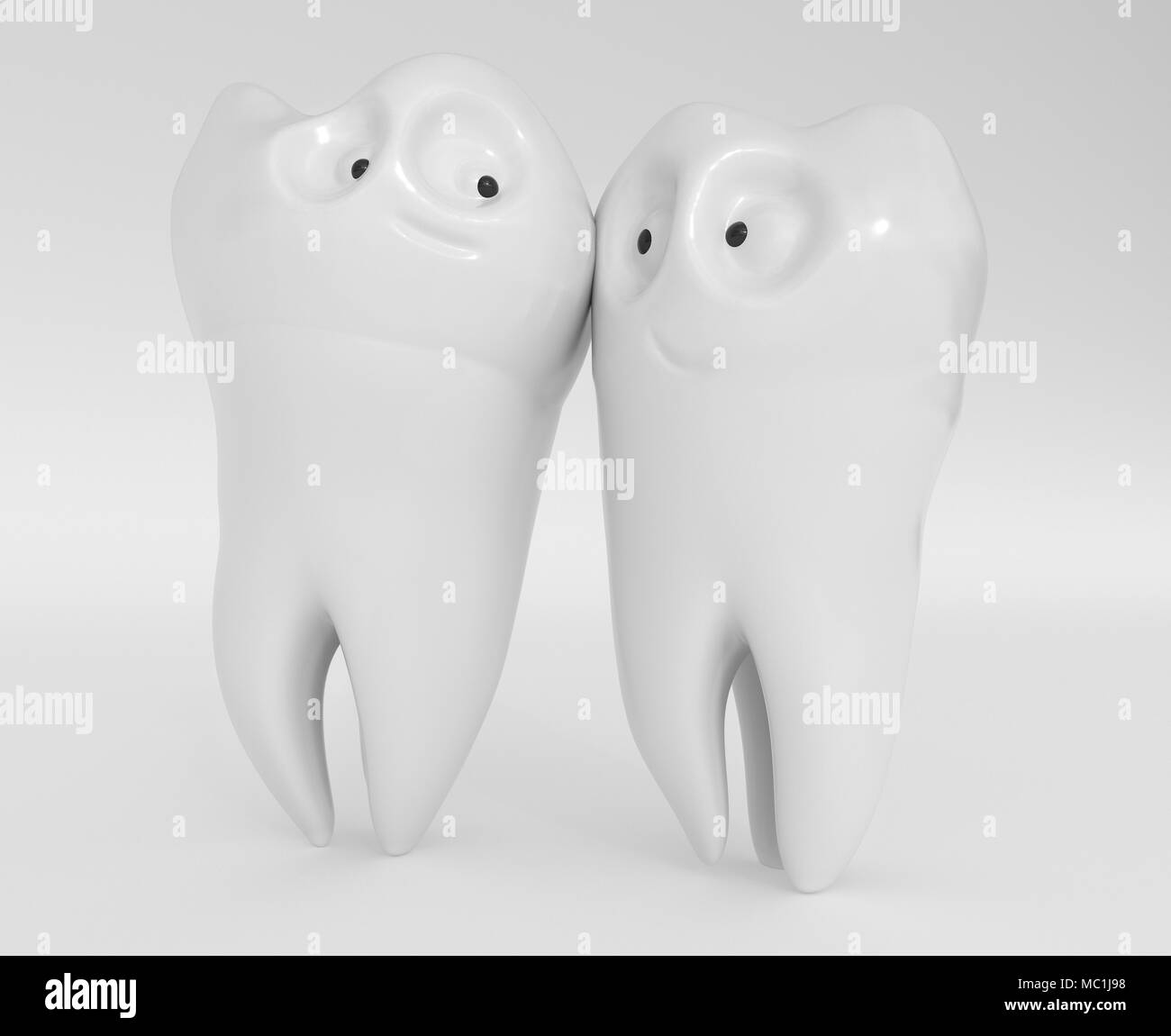 Des dents cartoon - le rendu 3D Banque D'Images