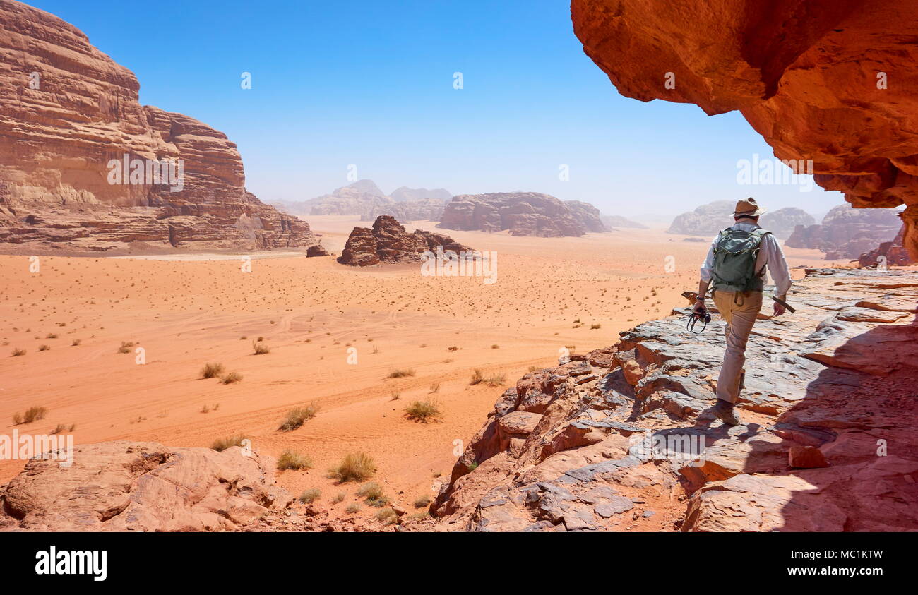 Le désert de Wadi Rum, Jordanie Banque D'Images