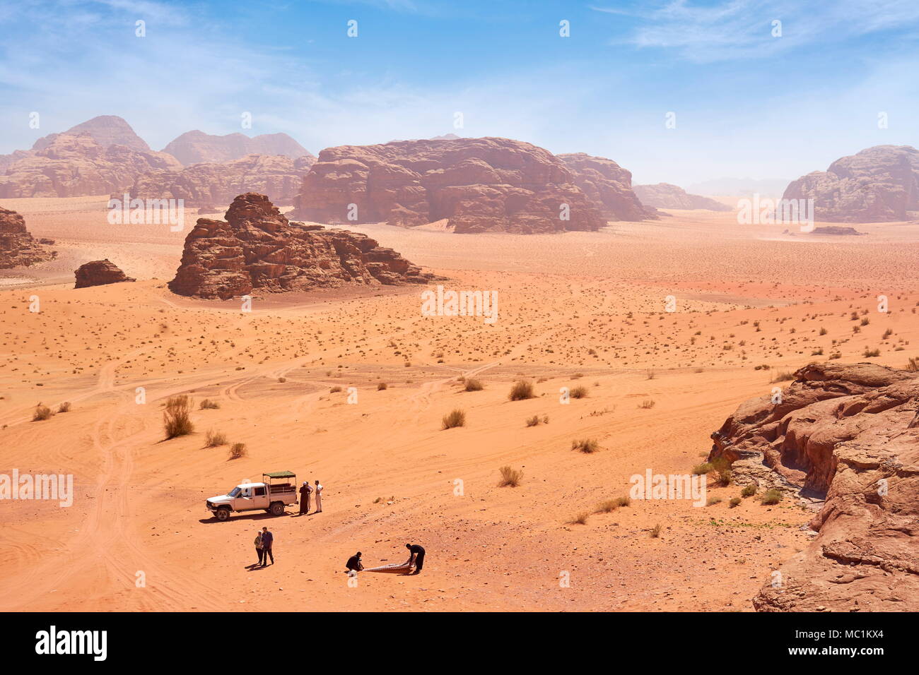 Le désert de Wadi Rum, Jordanie Banque D'Images