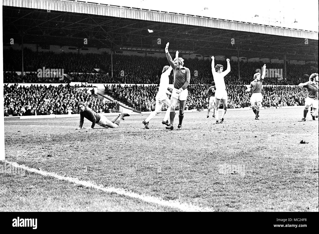 Leeds v Leicester mars 1975 Banque D'Images