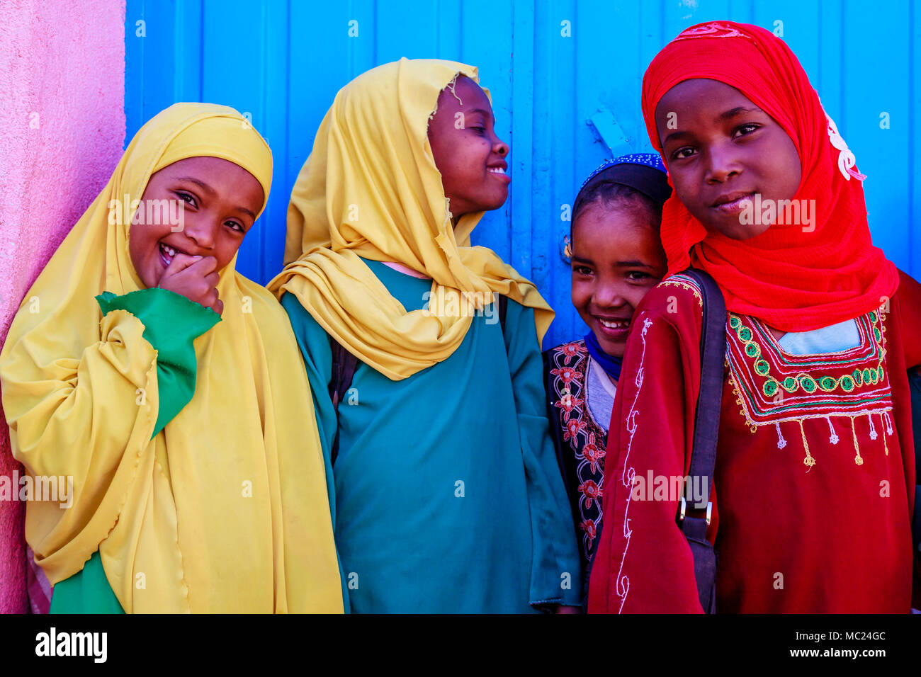 Les élèves éthiopiens, Harar, en Ethiopie Banque D'Images
