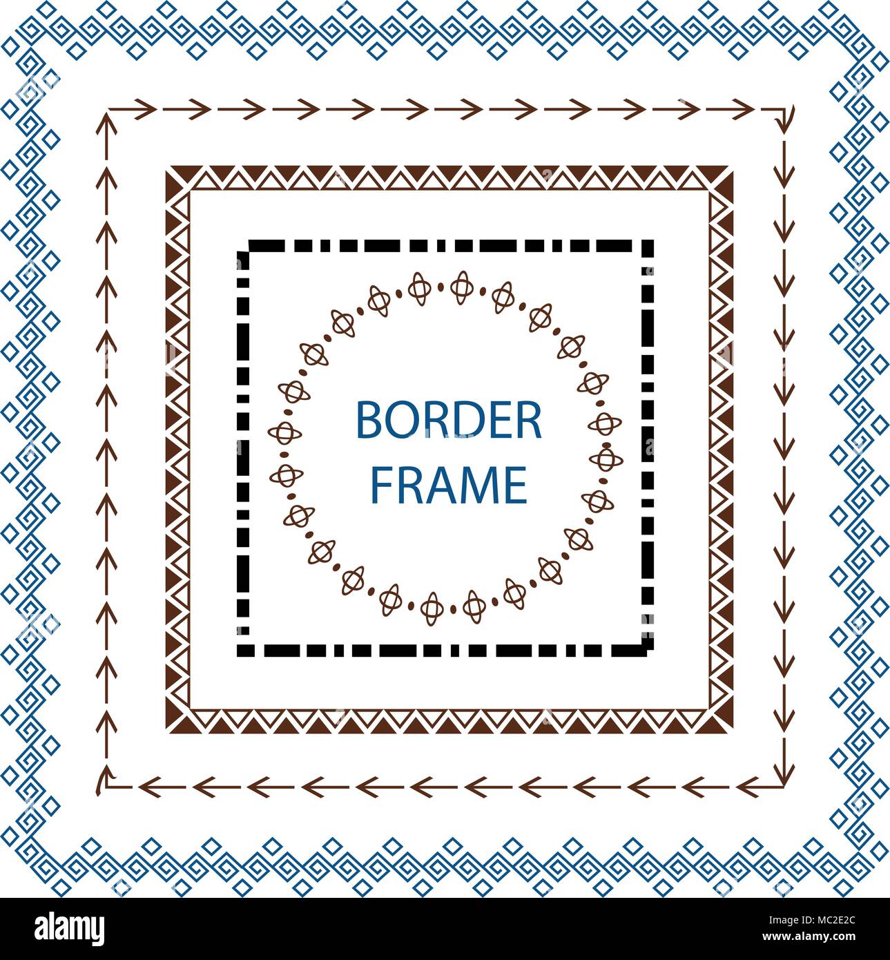 La frontière définie et scribble élément design. hand drawn vector ligne. Illustration de Vecteur