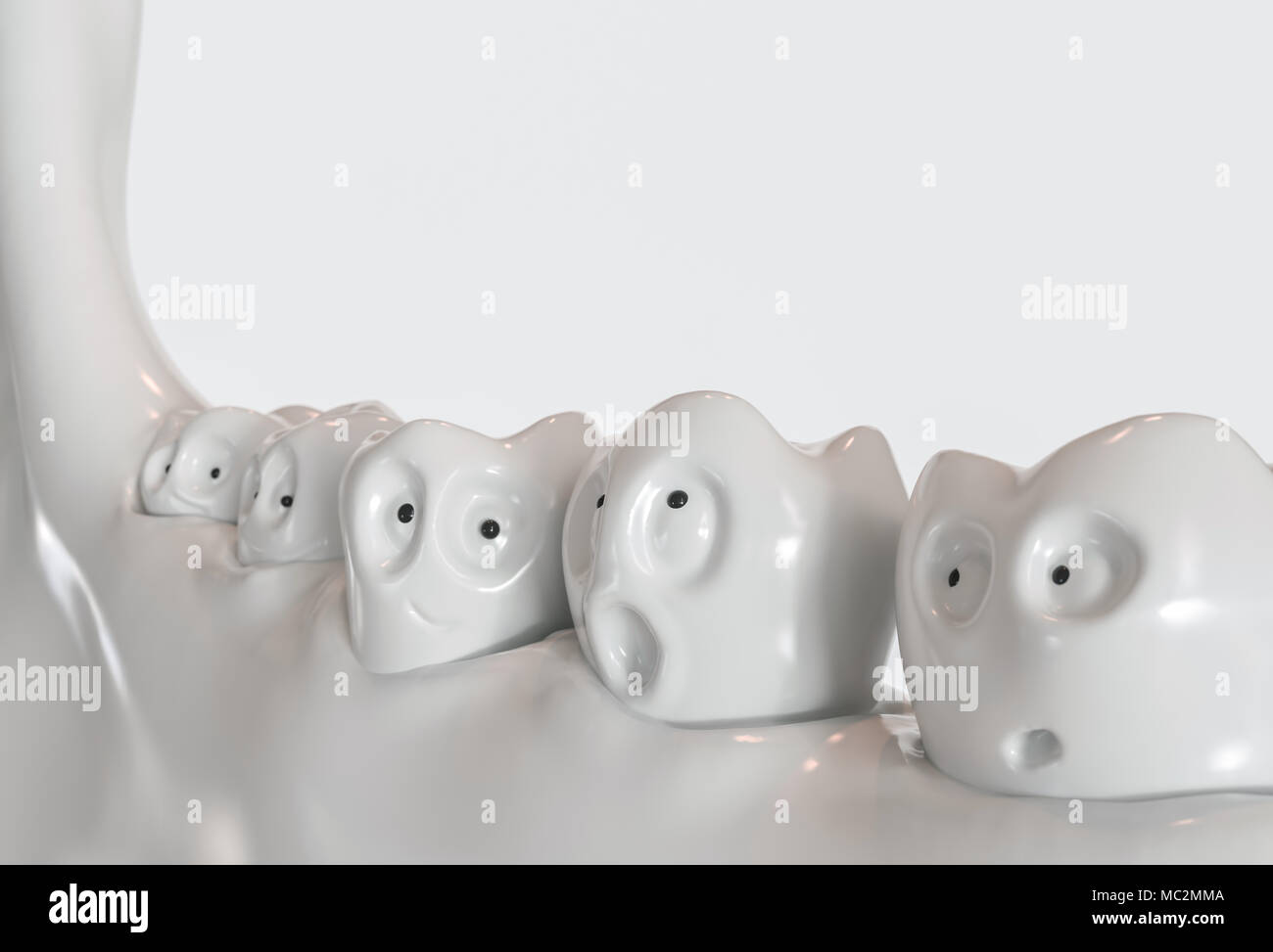 Des dents cartoon - le rendu 3D Banque D'Images