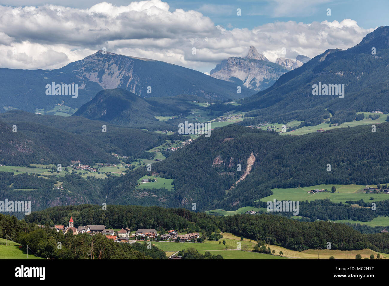 Vue de Longomoso, Tyrol du Sud, Italie Banque D'Images