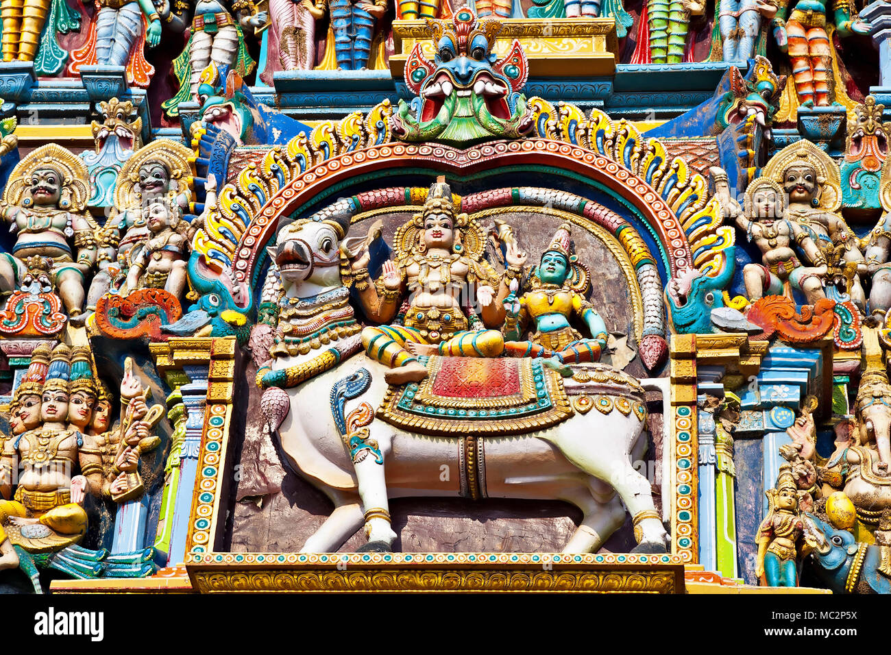 Soulagement des Menakshi Temple, Madurai, Tamil Nadu, Inde Banque D'Images