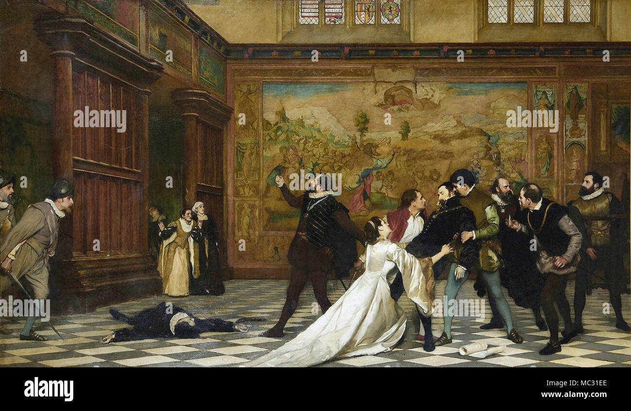 Calthrop Claude Andrew - la tentative d'assassinat de Guillaume le Taciturne Prince d'Orange Banque D'Images